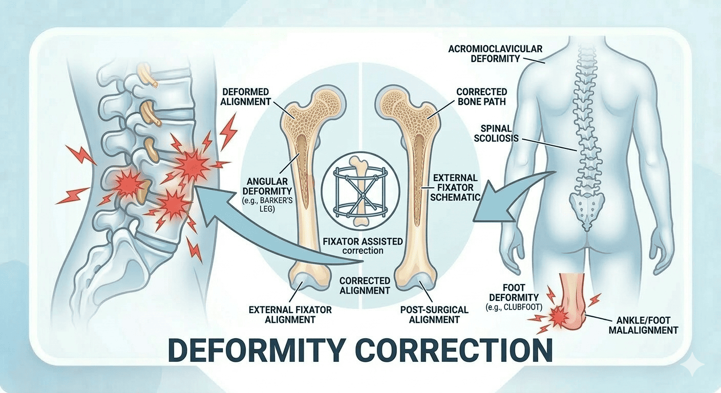 Surgical procedure for bone deformity correction