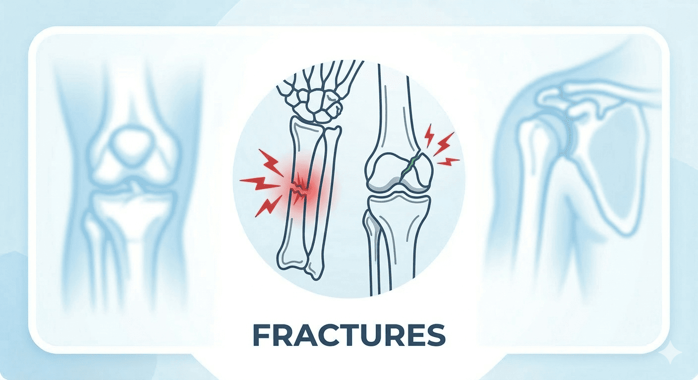 Doctor reviewing bone fracture X-ray scans