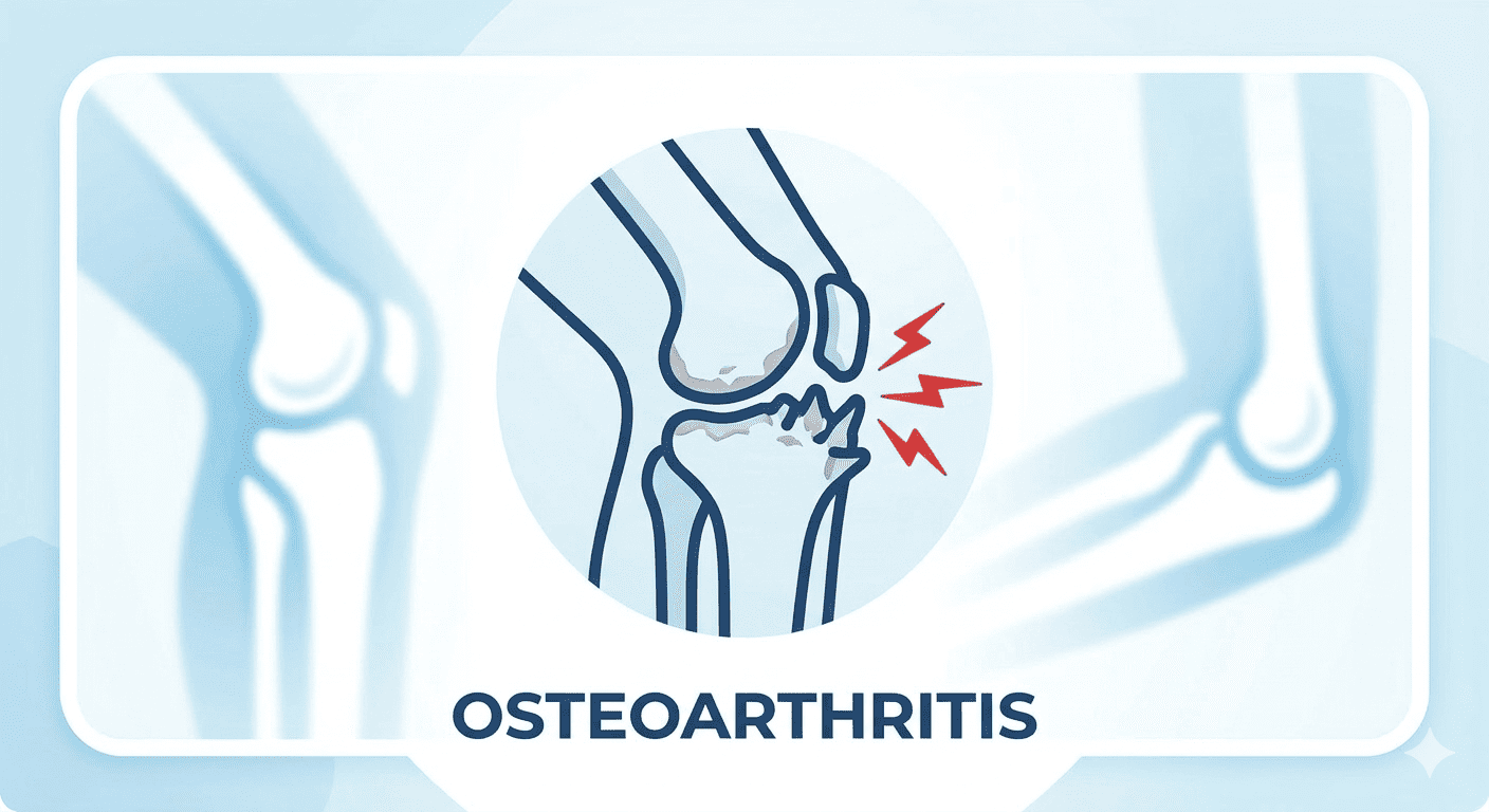 X-ray image showing osteoarthritis in the knee
